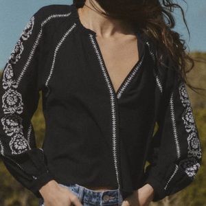 EMBROIDERED LINEN BLEND TOP FROM ZARA